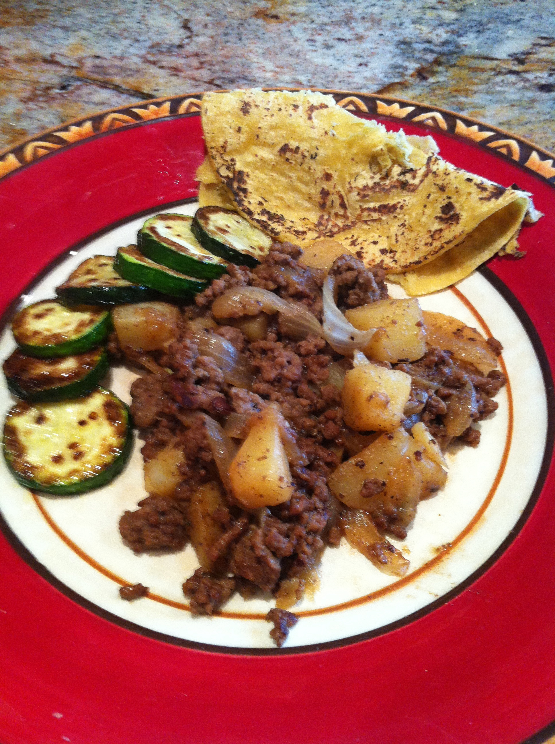 Picadillo Texas Mexican style with Cooked Green Salsa - Adán's blog