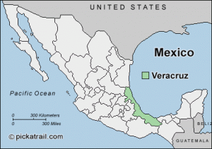 Map of Gulf Of Mexico and Veracruz