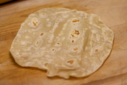 Tex-Mex restaurant flour tortillas are partially raw and flat