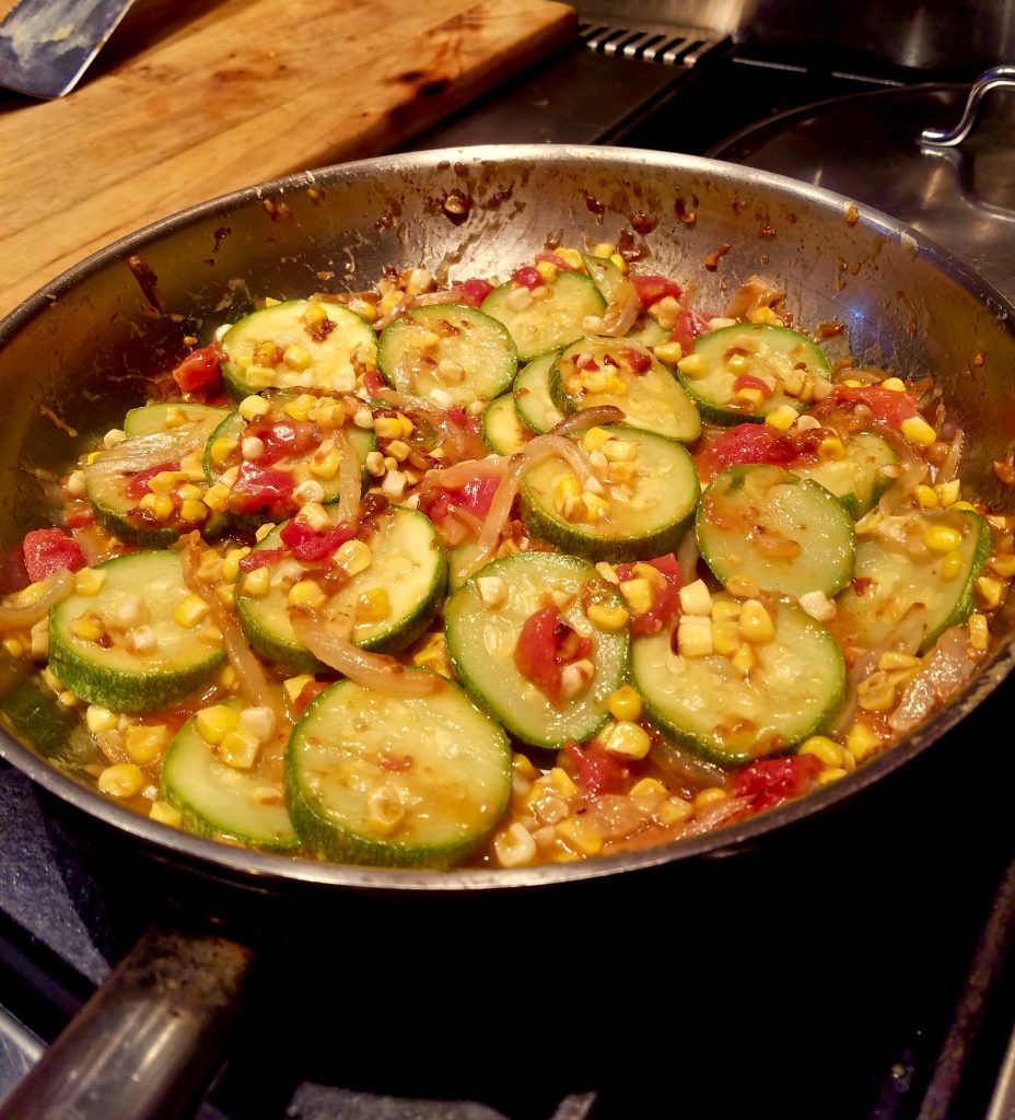 Corn squash guisado is made with all Native American ingredients