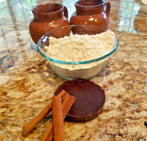 Champurrado Holiday Drink is made with Mexican cholcolate, Canela (cinnamon), and corn masa