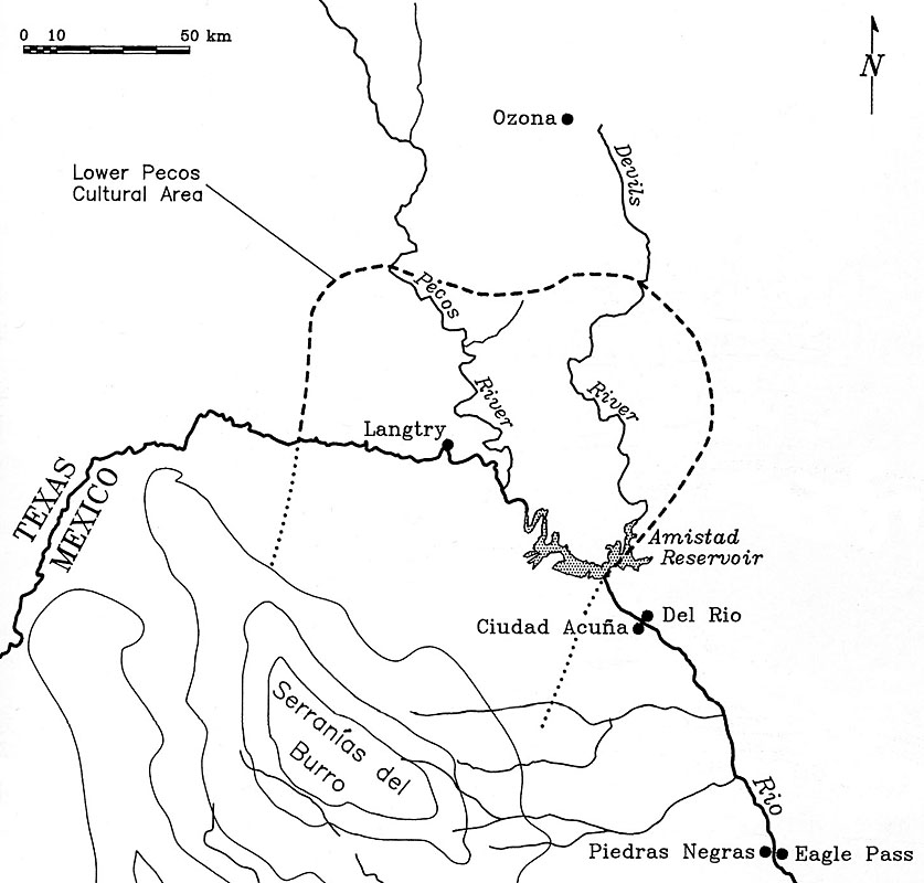 This is the Lower Pecos region, abundant with cactus for dietary and household use.